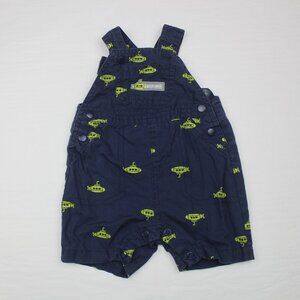 Carters Just For You NB Dark Navy Blue Yellow Submarine Snap Button Overalls